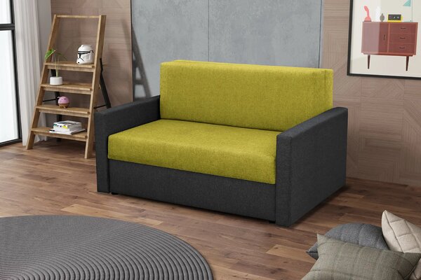 Sofa fotel amerykanka z funkcją spania Tedi 2 Czarna/Zielona