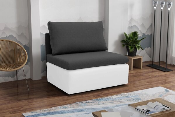 Sofa fotel rozkładany do spania Toledo Grafitowy/Biały