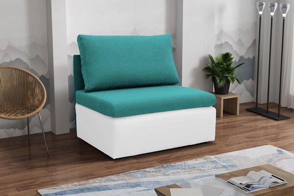 Sofa fotel rozkładany do spania Toledo Turkusowy/Biały