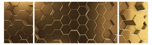 Obraz - Złote sześciokąty (170x50 cm)