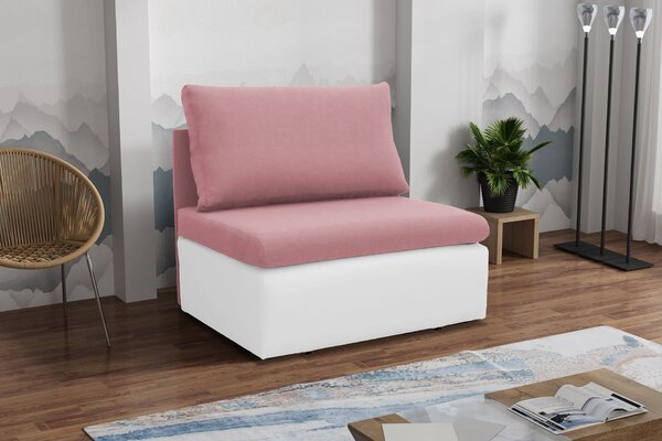 Sofa fotel rozkładany do spania Toledo Różowy/Biały