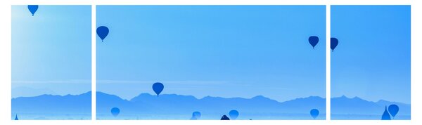 Obraz - Balony nad krajobrazem (170x50 cm)