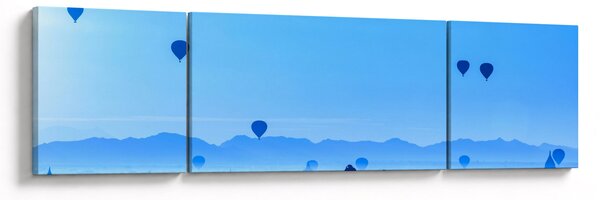 Obraz - Balony nad krajobrazem (170x50 cm)
