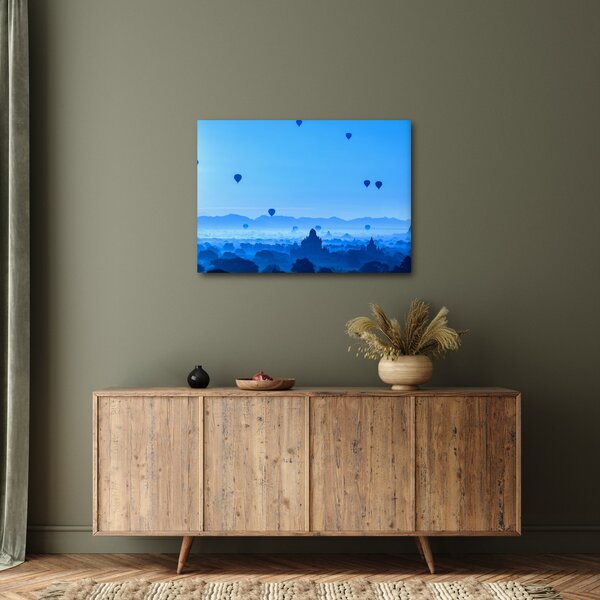 Obraz - Balony nad krajobrazem (70x50 cm)