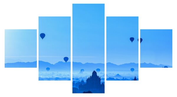 Obraz - Balony nad krajobrazem (125x70 cm)