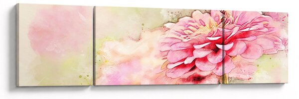 Obraz - Różowy kwiat, akwarela (170x50 cm)