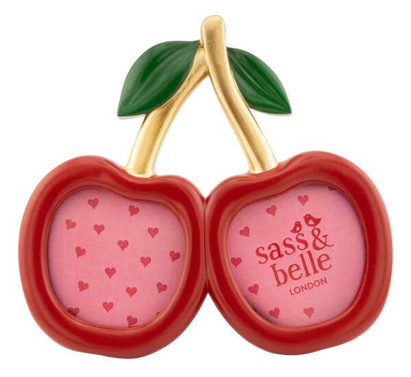 Czerwona ramka z żywicy polimerowej stojąca 17,5x15,5 cm Cherry – Sass & Belle