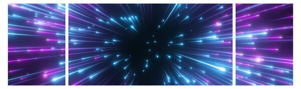 Obraz - Neonowa przestrzeń (170x50 cm)