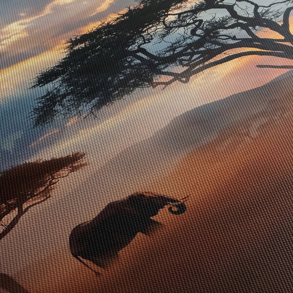 Obraz - Park Narodowy Serengeti, Tanzania, Afryka (z zegarem) (90x30 cm)