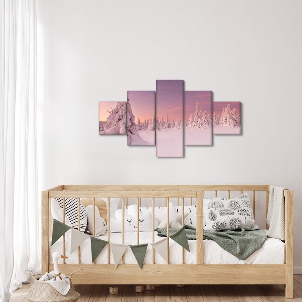 Obraz - Drzewa pod warstwą śniegu (125x70 cm)