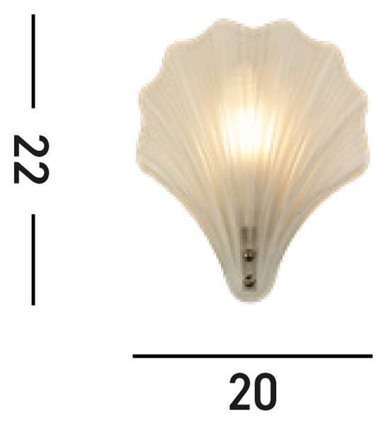 Searchlight Kinkiet Shell, możliwość ściemniania, biały / opal, łazienka, szkło