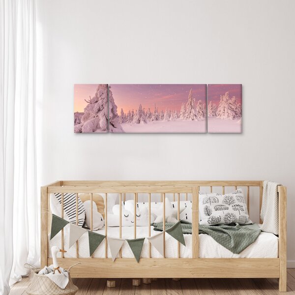 Obraz - Drzewa pod warstwą śniegu (170x50 cm)