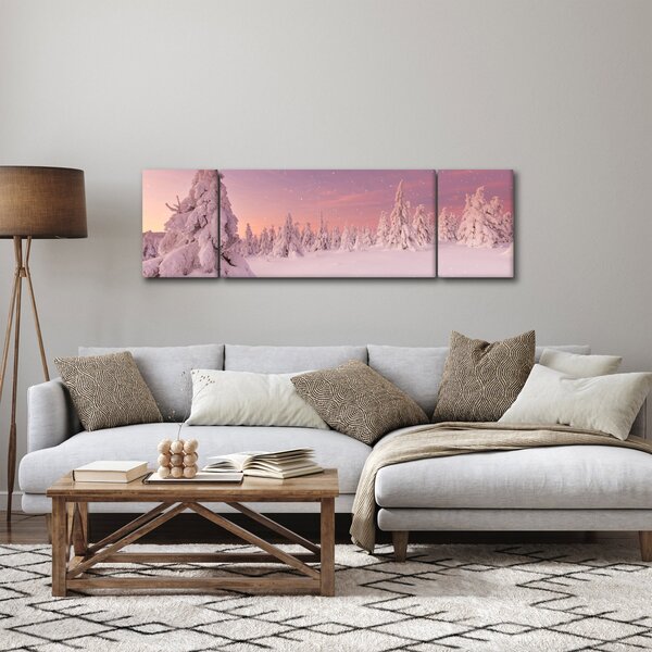 Obraz - Drzewa pod warstwą śniegu (170x50 cm)
