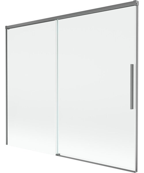 Mexen Rox parawan nawannowy 2-skrzydłowy rozsuwany 180 x 150 cm, transparent, gun metal - 8C9-180-001-95-00
