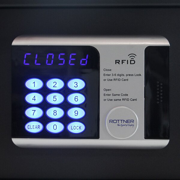Sejf meblowy elektroniczny RFID LAP, 200 x 435 x 370 mm, RFID chip/karta