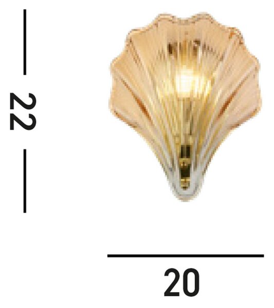 Searchlight Kinkiet Shell, możliwość ściemniania, kremowy / amber, łazienka, szkło