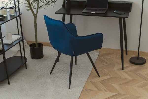 MebleMWM Krzesło obrotowe DC-0084-6 | welur | Granatowy | OUTLET