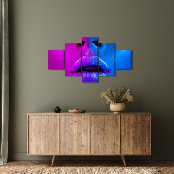 Obraz kolorowych ust (125x70 cm)