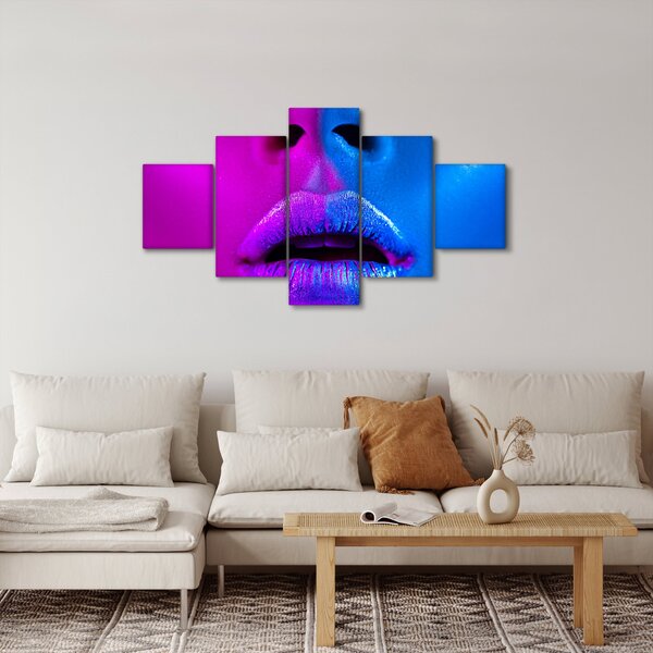 Obraz kolorowych ust (125x70 cm)