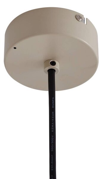 Lindby – lampa wisząca zewnętrzna Valdorin, beżowa, bawełna, IP44 Valdorin Lindby, możliwość ściemniania, kremowy / amber, tkanina / materiał / jedwab, nowoczesny