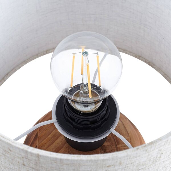 Lampa stołowa Mayumi Lindby, jasne drewno, salon / jadalnia, drewno, skandynawski