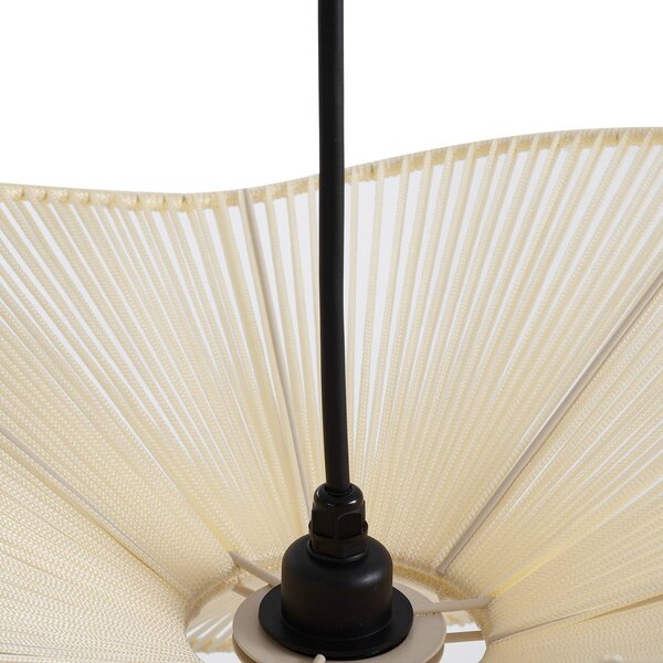 Lindby – lampa wisząca zewnętrzna Valdorin, beżowa, bawełna, IP44 Valdorin Lindby, możliwość ściemniania, kremowy / amber, tkanina / materiał / jedwab, nowoczesny