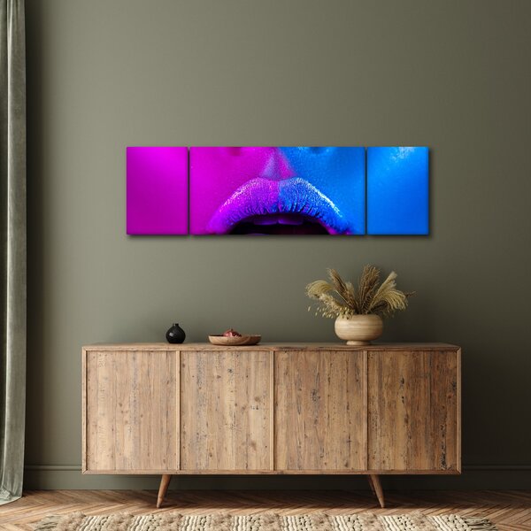 Obraz kolorowych ust (170x50 cm)