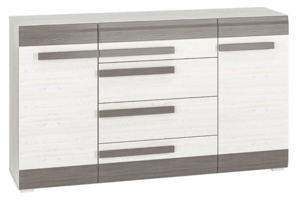 Komoda BIANKA 2D4S 165 sosna ÅnieÅ¼na/szara