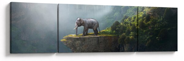Obraz - Słonie na szczycie Tadż Mahal (170x50 cm)