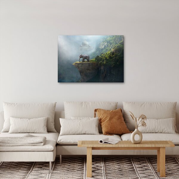 Obraz - Słonie na szczycie Tadż Mahal (70x50 cm)