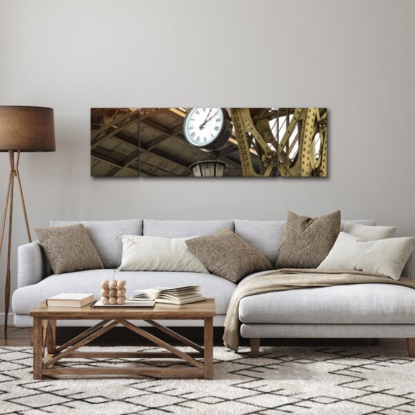 Obraz - Zegar na dworcu (170x50 cm)
