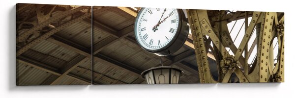 Obraz - Zegar na dworcu (170x50 cm)