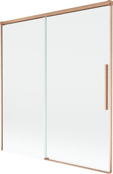 Mexen Rox parawan nawannowy 2-skrzydłowy rozsuwany 150 x 150 cm, transparent, miedź szczotkowana - 8C9-150-001-65-00