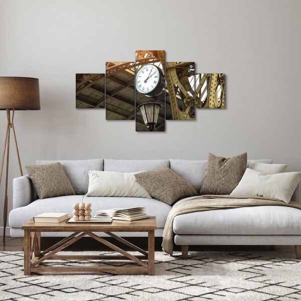 Obraz - Zegar na dworcu (125x70 cm)
