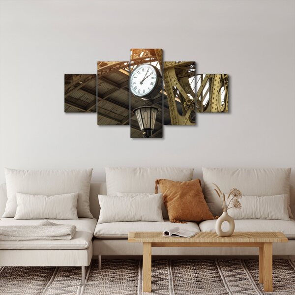 Obraz - Zegar na dworcu (125x70 cm)