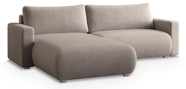 Beżowa rozkładana narożna sofa TAFIRA, dwustronna