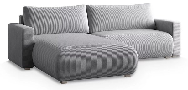 Jasnoszara rozkładana narożna sofa TAFIRA, dwustronna