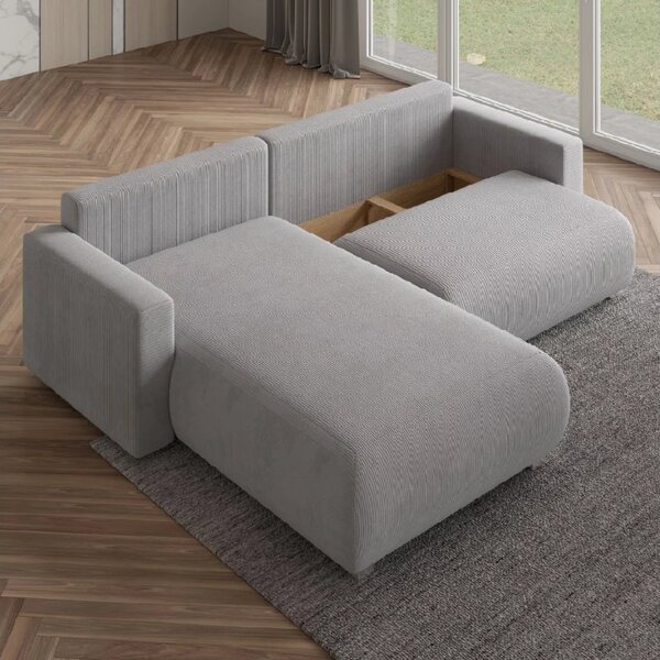 Ciemnozielona rozkładana narożna sofa TAFIRA, dwustronna