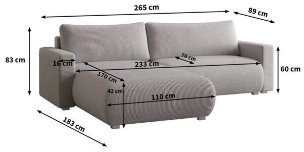 Ciemnozielona rozkładana narożna sofa TAFIRA, dwustronna