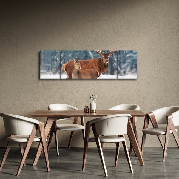 Obraz Jelenia z łanią (170x50 cm)
