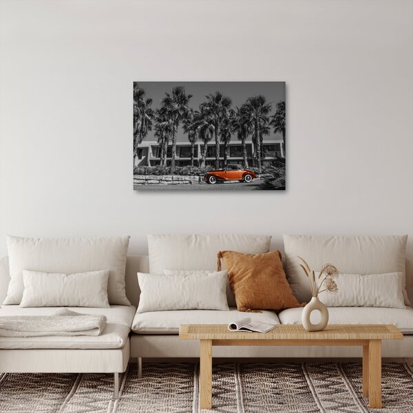 Obraz - Retro czerwony samochód (70x50 cm)