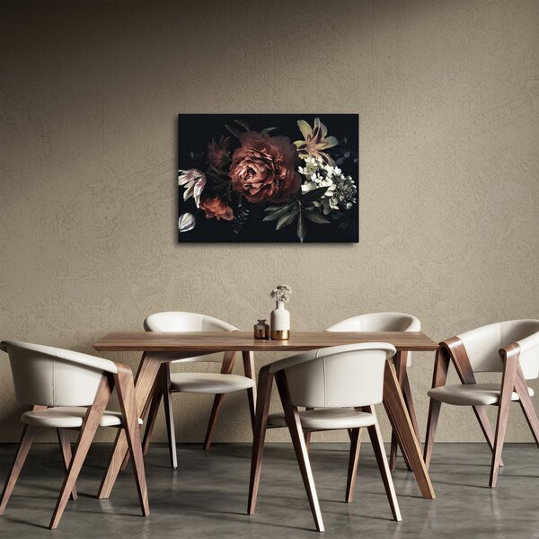 Obraz - Ciemne kwiaty (70x50 cm)