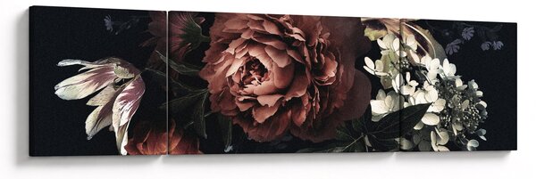 Obraz - Ciemne kwiaty (170x50 cm)