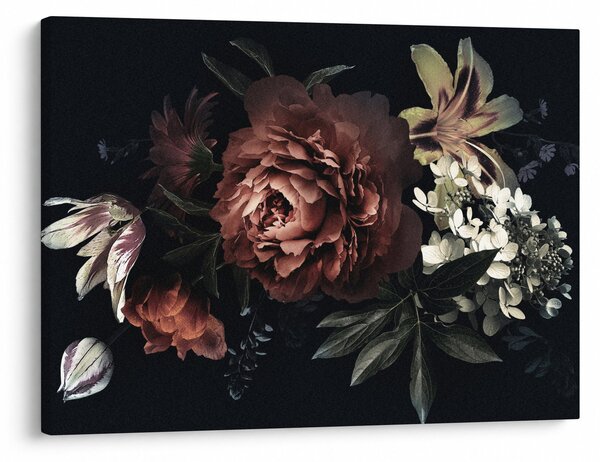Obraz - Ciemne kwiaty (70x50 cm)
