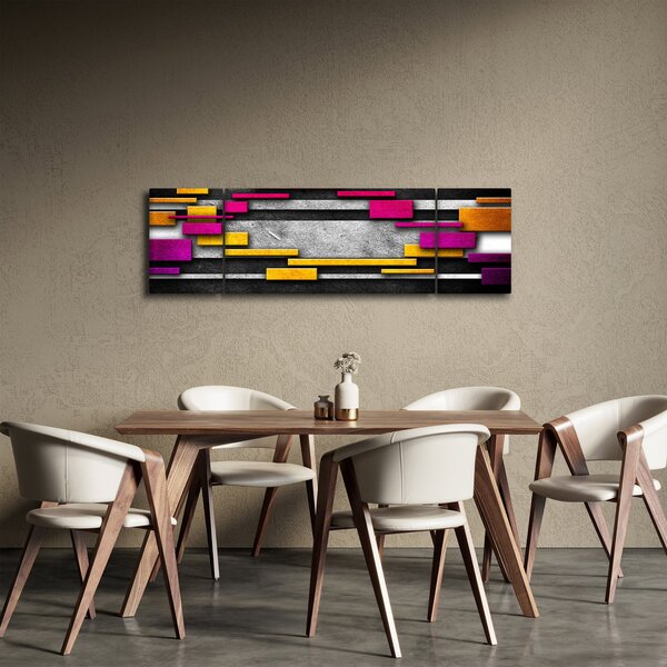 Obraz kolorowej abstrakcji na czarnym tle (170x50 cm)
