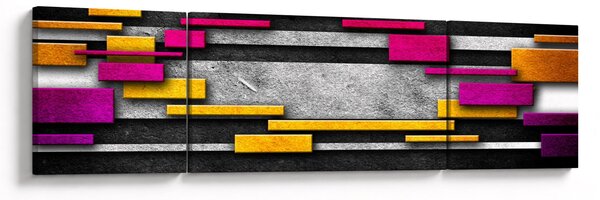 Obraz kolorowej abstrakcji na czarnym tle (170x50 cm)