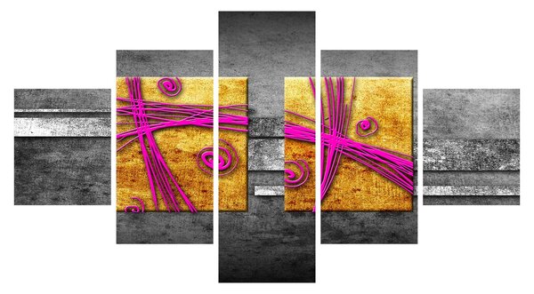 Obraz kolorowych kwadratów na czarnym tle (125x70 cm)