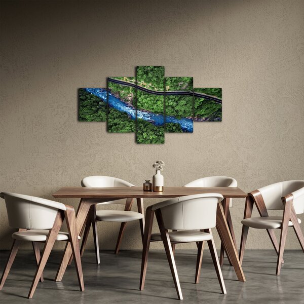 Obraz - Rzeka między górami, Kaukaz, Rosja (125x70 cm)