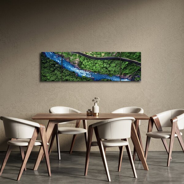 Obraz - Rzeka między górami, Kaukaz, Rosja (170x50 cm)
