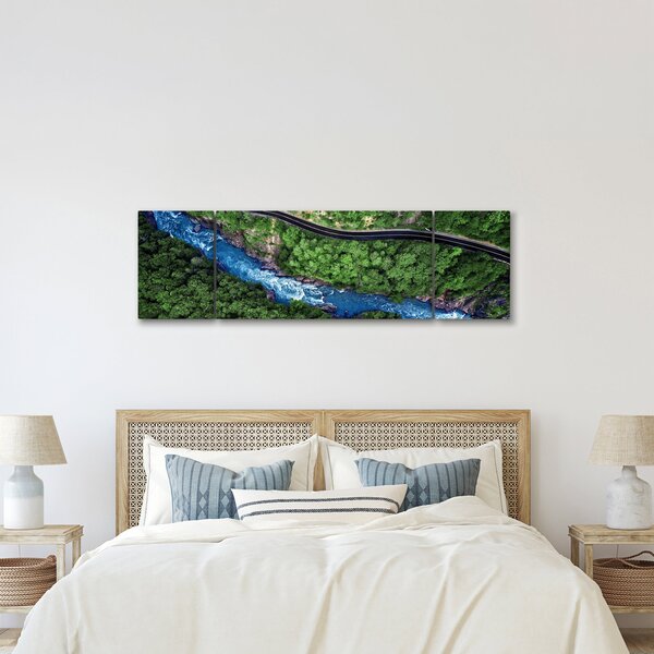 Obraz - Rzeka między górami, Kaukaz, Rosja (170x50 cm)